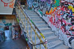 Stairs wall graffiti
