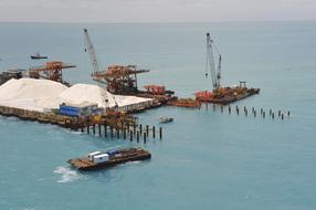 offshore port operations with salt mining