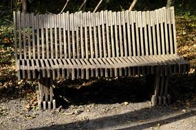 rest bench made of wooden battens