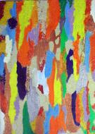 Colorful and beautiful, patterned path painting on the carpet