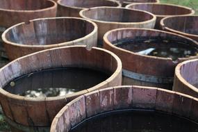 wooden Barrels outdoor