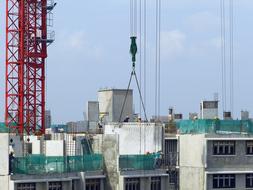 Crane Building on Construction Site