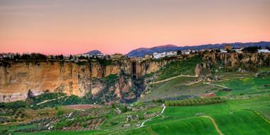 landscape of meadow and Cliff Scene