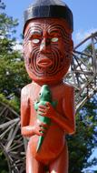 Beautiful and colorful Maori figure in New Zealand