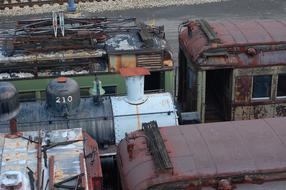 rusty rail transport, top view