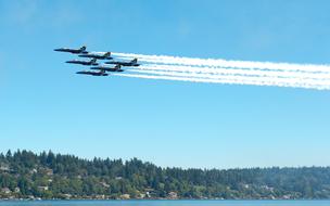 landscape of Blue Angels Navy Precision in flight