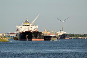 Freighter Cargo Ship Industry on ocean