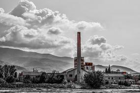 landscape of Old Abandoned Factory