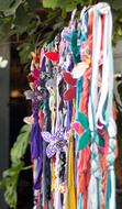 Beautiful, colorful and patterned beads with butterflies