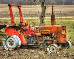 old tractor on the farm