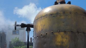 industrial iron tank close up on a sunny day