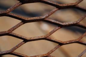 rusty metal grill pattern, close-up