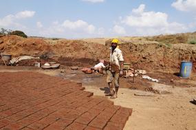 worker in a brick factory