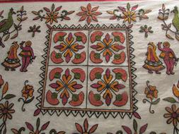 Beautiful, colorful and patterned fabric in Dharwad, India