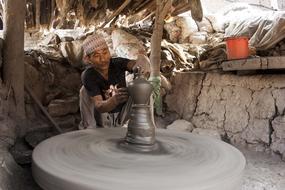 Worker, working with the clay in Bhaktapur, Nepal