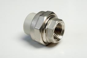 industrial chrome nut on white