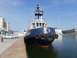 ship in port at sea