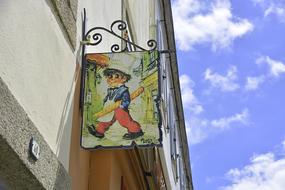 vintage signboard on the bakery wall