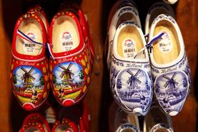 Beautiful and colorful, traditional clogs in Netherlands