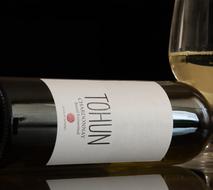 a bottle of wine in a winery in bulgaria