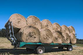 Hay Trailer on a field on a sunny day