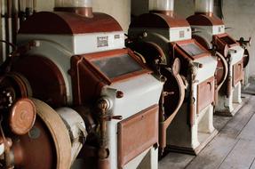 retro equipment in an abandoned factory