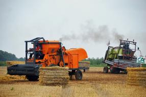 Harvesters Race on Farm