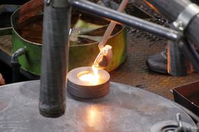 Glass Blower Blowing as a craft