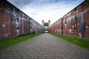 Landscape of the colorful boat lift in Waltrop, Germany
