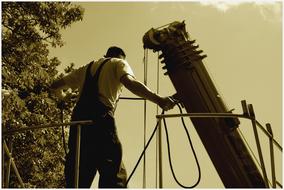 construction worker in monochrome