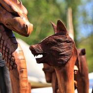 wood carved animal figures