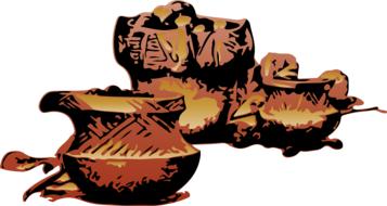 clipart of clay ceramic pottery pots