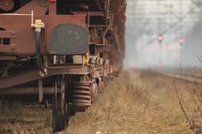 train carriage, grass, rails