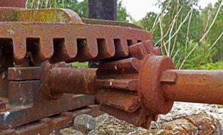 Gear Mechanism Old rusty close-up