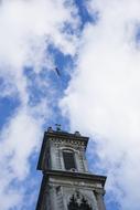 tower of church in Turkey on a background of blue sky
