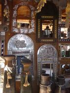 Beautiful and colorful metal work on the display of the store in Mexico