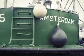 Green Fishing Boat in amsterdam