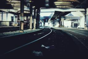 City Railway Rail In the dark