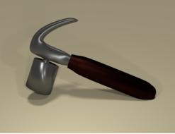 hammer with wooden handle close-up