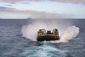 Landing Craft Air Cushion on sea