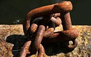 Rust Chain Metal in the sun close-up