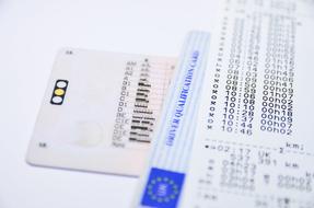 driver digital tachograph card with records