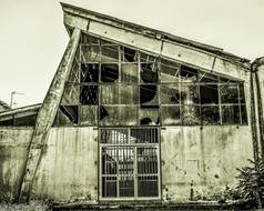 old abandoned building in monochrome