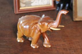 handmade wooden elephant sculpture