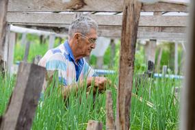 man Worker on Field