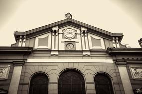 black and white photo of a historic residential building