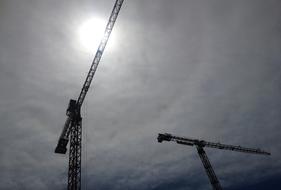tower Crane boom at Sun