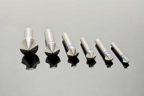 Metal countersink tools, with the shadows