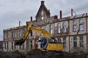 construction equipment near the house