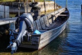 motor fishing boat near the pier
